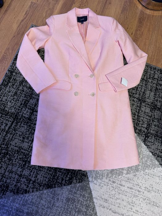 Płaszcz pudrowy róż s/m 36/38