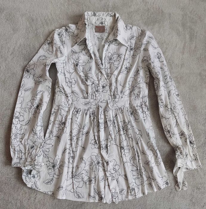 koszula r.S Happy Mum ciąża jasna wzór róża wiązana elegancka