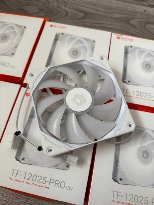 Білі 120mm PWM кулери IdCooling TF-12025-PRO sw З білою підсвіткою