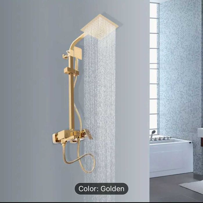 NOVO Sistema de chuveiro multifunções em dourado
