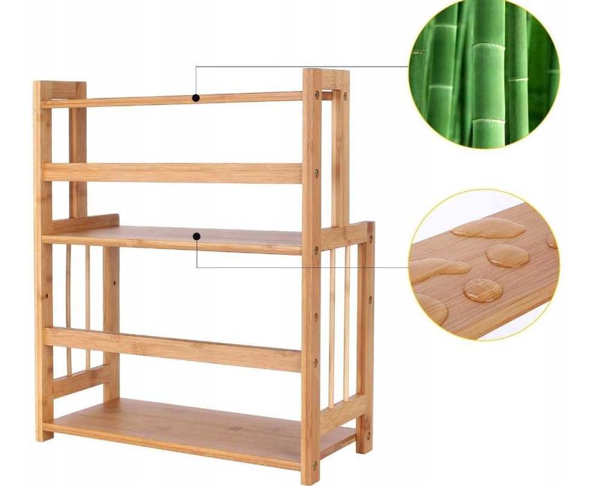 REGAŁ NA PRZYPRAWY Stojak Kuchenny Bambusowy Organizer |WYPRZEDAŻ -20%