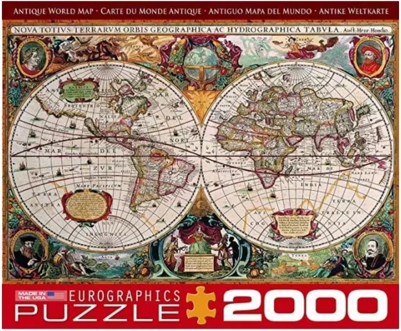 Puzzle 2000 Antyczna mapa Świata. Eurographics. Nowy Produkt
