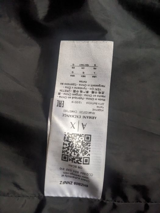 Куртка мужская armani exchange чёрного цвета  весна лето