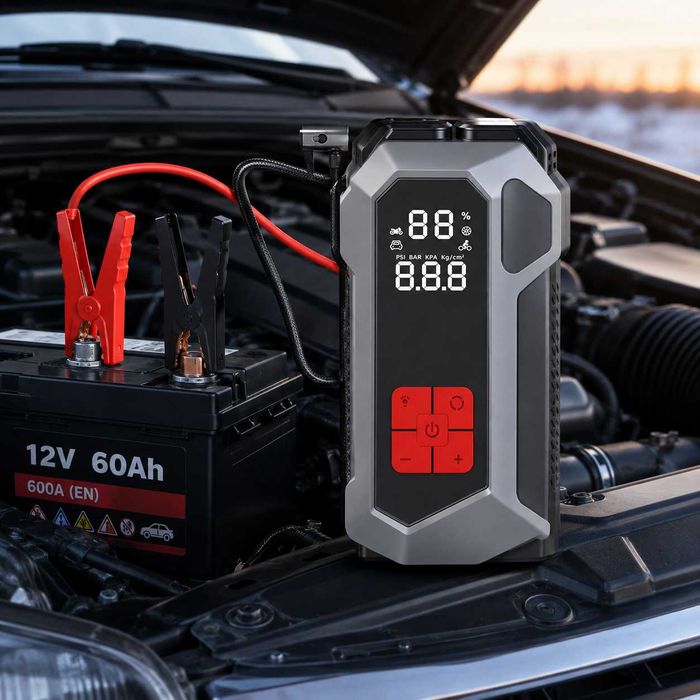 Пускозарядний пристрій 4в1 TITANUM JSQ18 2000A 10000mAh Бустер, компресор, Power Bank і ліхтарик