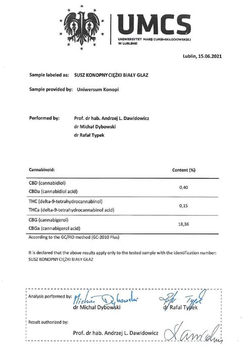 Kwiaty CBG Premium – Ciężki Biały Głaz, susz konopny CBG