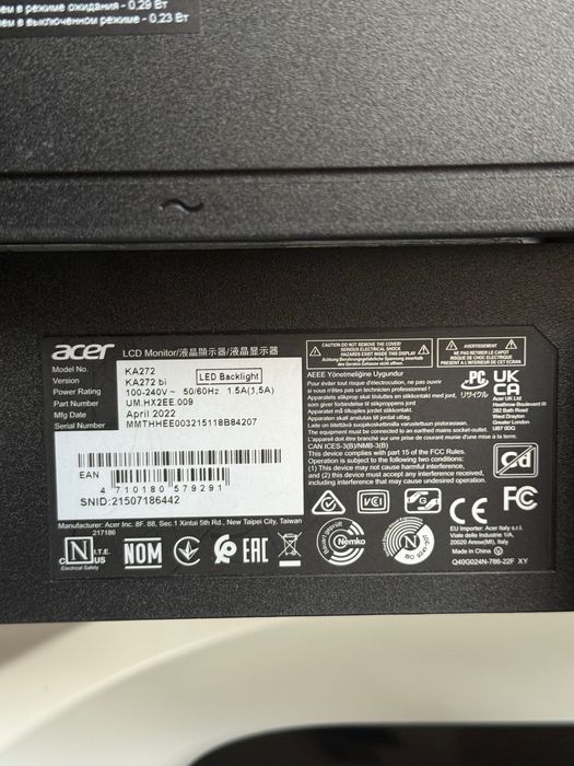 Monitor Acer KA272BI 27"