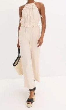 B.P.C beżowy kombinezon wiązany wiskozowy 44.