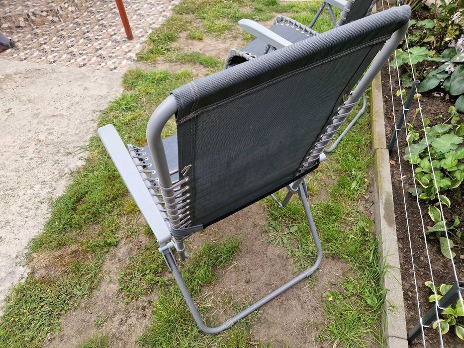 Leżak Ogrodowy Plażowy Składany Szary