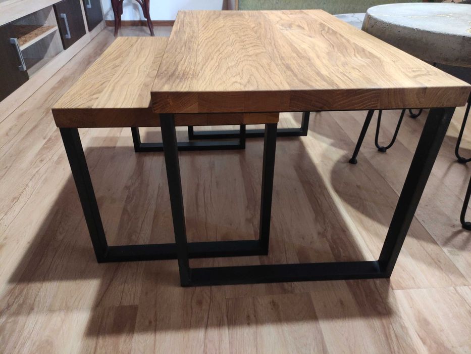 Stoliki kawowe  drewno Dab 2w1 nowe