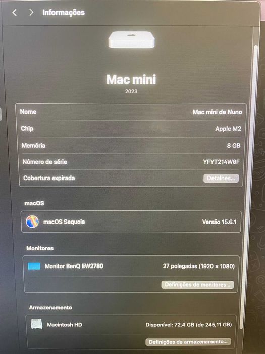 Apple MacMini M2 8Gb 256ssd