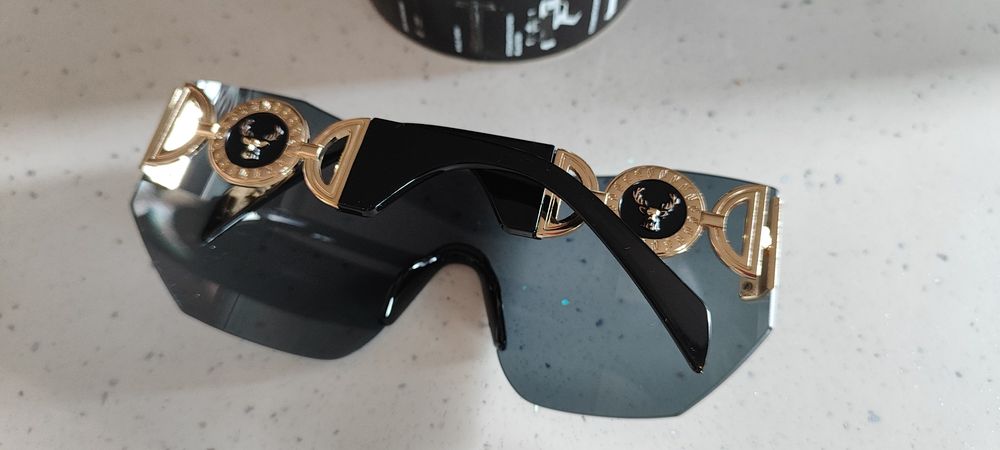 Hit Matrix okulary przeciwsłoneczne oversize gogle czarne Unisex