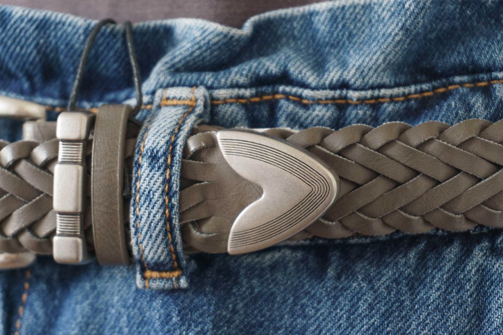 Nowy pasek Medicine pleciony szary ozdobny boho damski męski