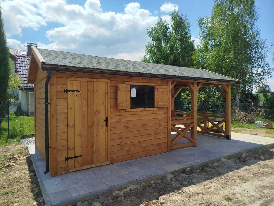 Domek narzędziowy z altanką 2w1 Kormoran 3x6 -Altany/Domki narzędziowe