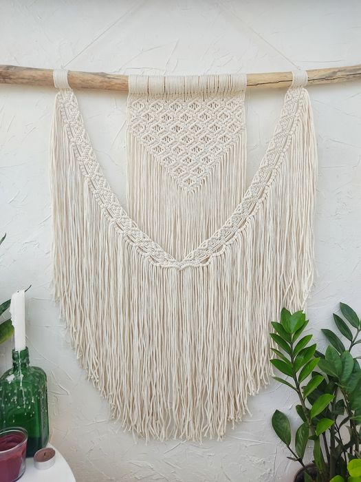 Макраме бохо декор, макраме панно, кашпо, дзеркало, годинник, полиця