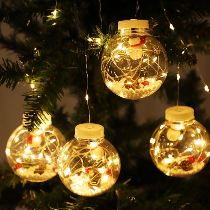 Lampki Świąteczne Kurtyna Bombki Z Drucikami Led