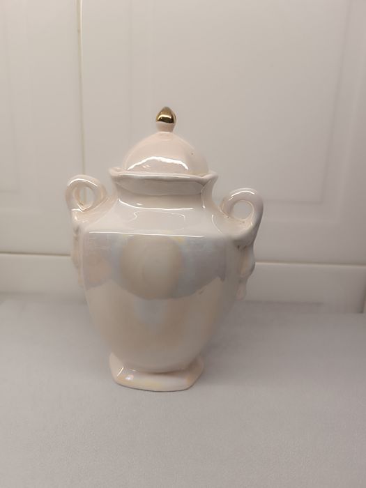 Pote Jarra Flores. Porcelana Vintage. 21 cm