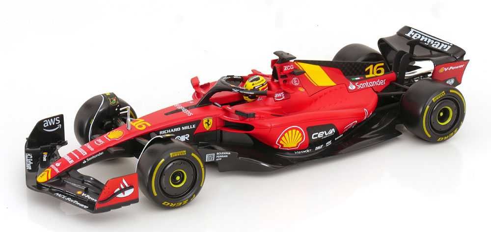 Miniatura Ferrari SF-23 Leclerc 1/43 Bburago - Colecionável Oficial F1