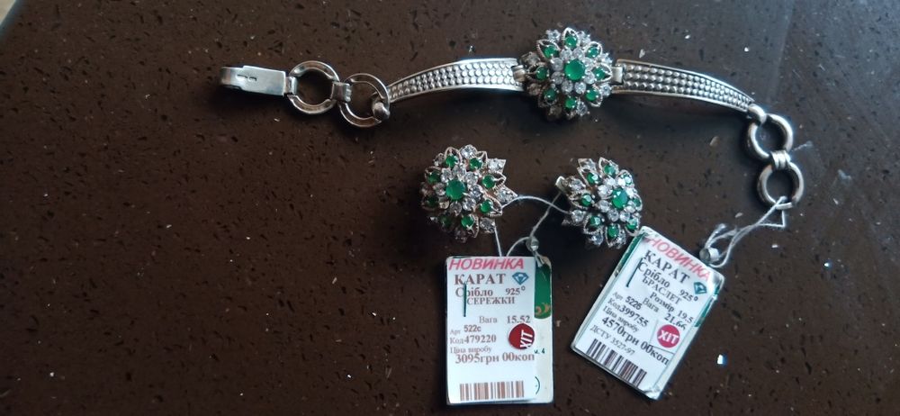 Серебро набор ювелирный