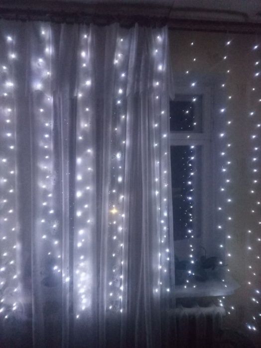 Гирлянда-штора 3*3 от павербанка или USB