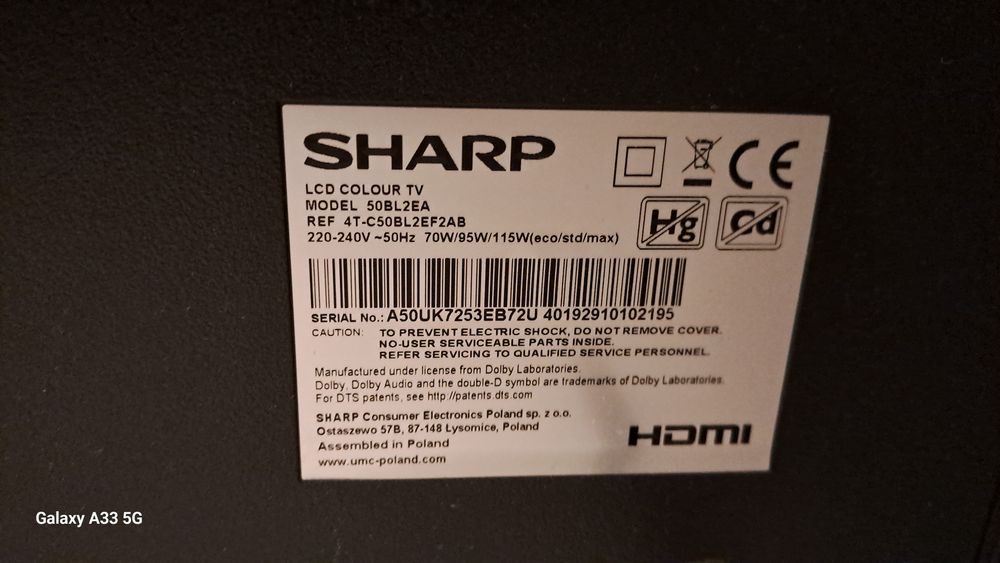 Lcd Sharp 50BL2EA  4K