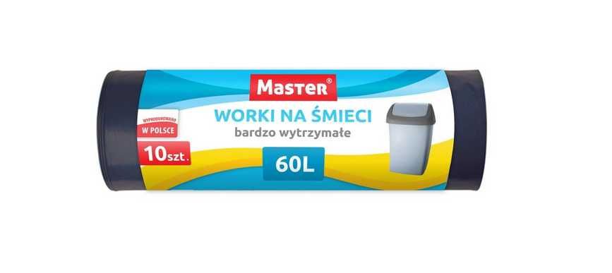 Worki na śmieci 60L Pakiet 100szt Extra Mocne Wytrzymałe