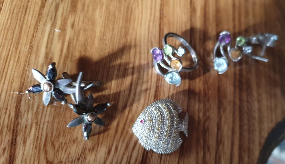 Комплект серебро натуральные камни