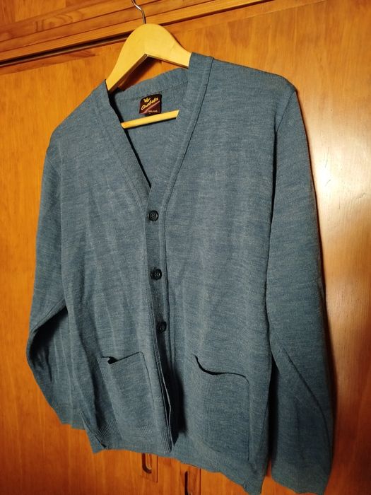 Cardigan de malha, azul terra claro, M