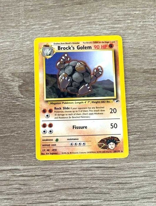 Brock's Golem 20/132 Gym Heroes Carta Pokémon Original TCG Wotc - ING