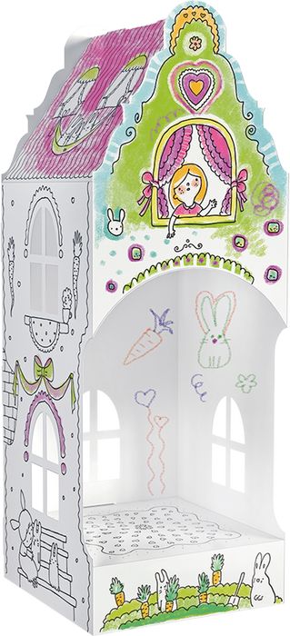 Domek 3D z kartonu wiejski 32 cm Monumi Marchewkowe Pole króliczki 3+
