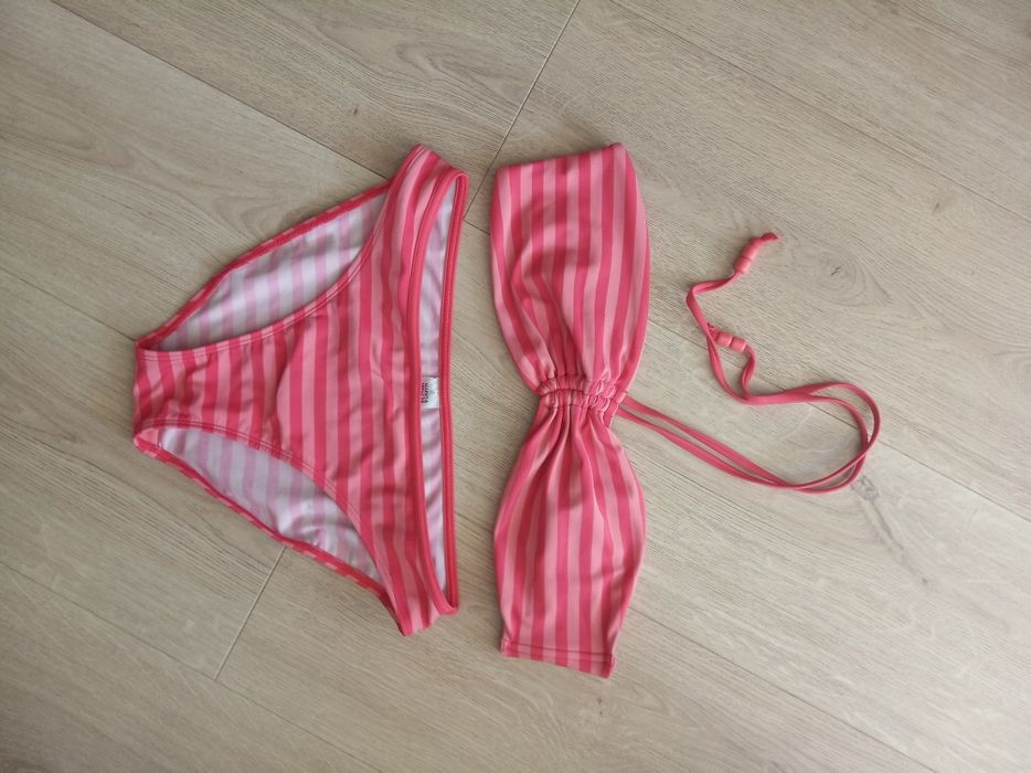 Strój kąpielowy Marks&Spencer 12 14 r 42 44 różowy paski