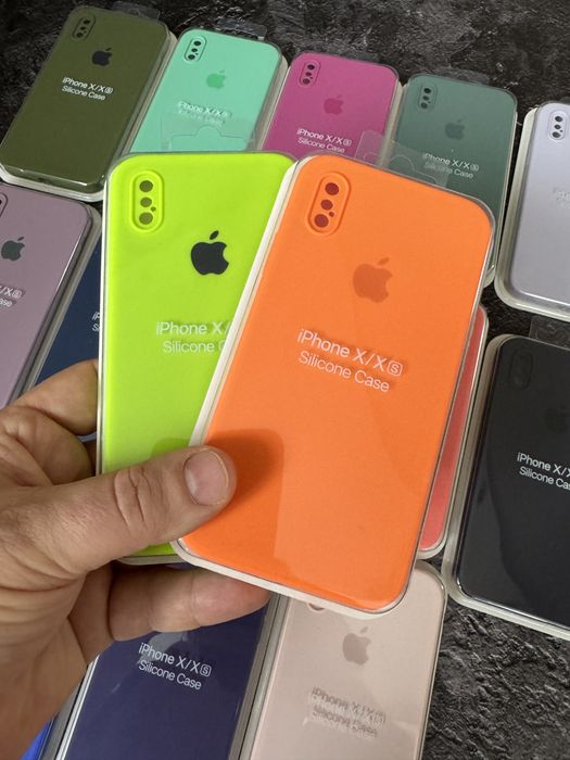 Чехол silicone case iphone X, Xs квадратный
