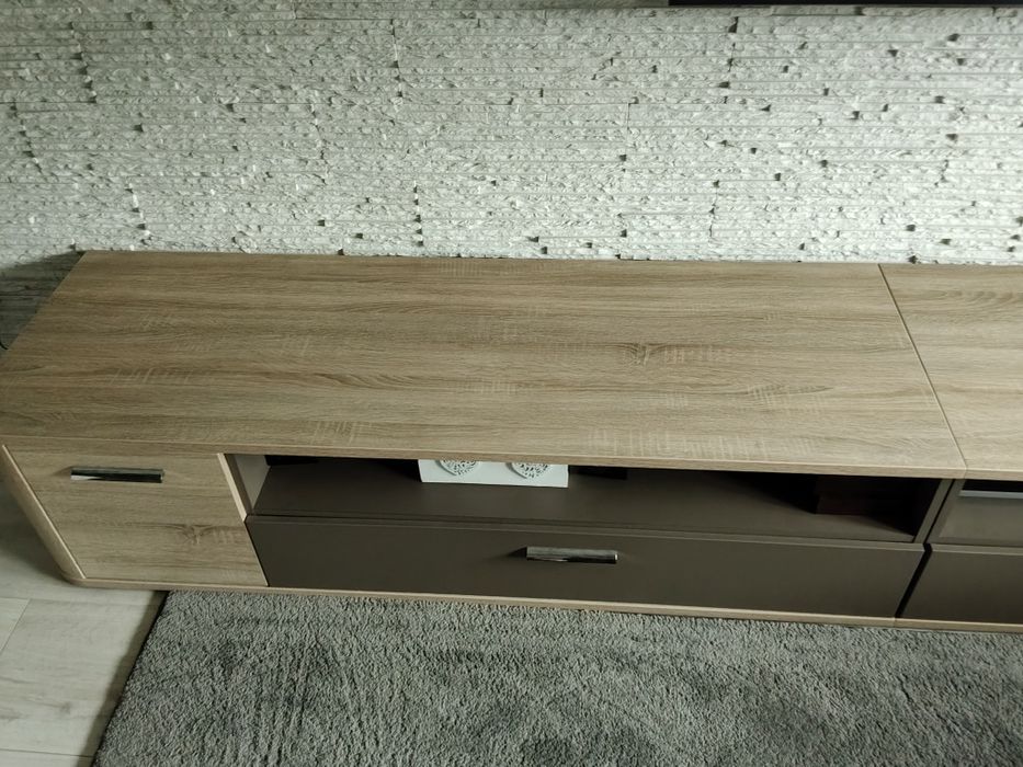 Szafka pod RTV Forte 2 części dąb/szary