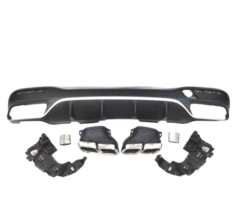 DIFUSOR TRASEIRO MERCEDES GLE W166 15-19 LOOK AMG GLE63 + PONTEIRAS DE ESCAPE