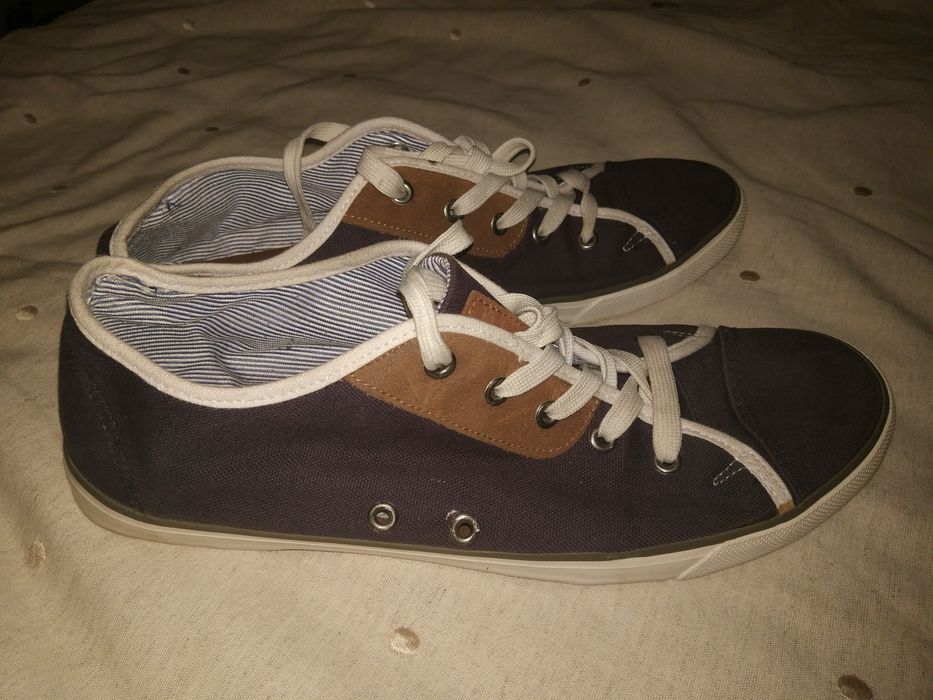 Tênis sapatilhas azuis marinhas e castanho - nautical - CODE