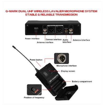Wireless Microphone G-MARK EW100 Professional UHF