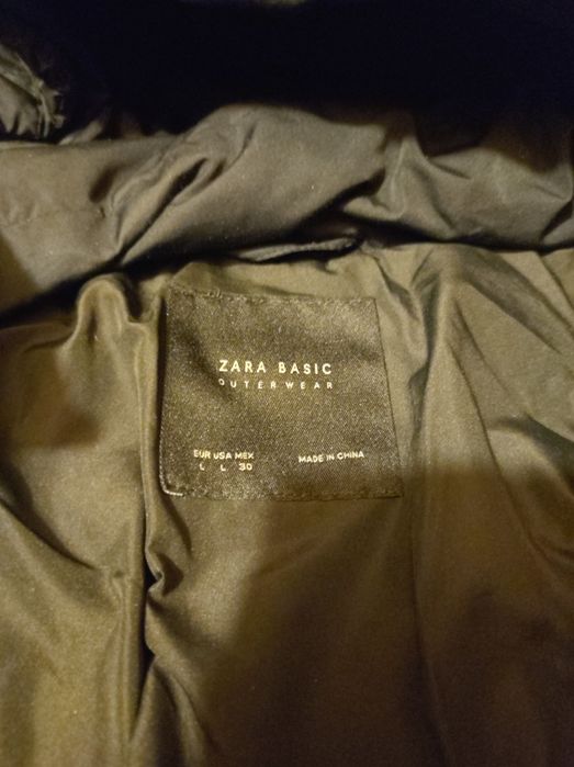 Zara, płaszcz puchowy pikowany L