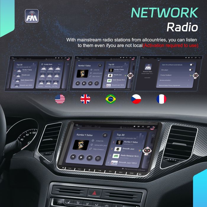 Radio Nawigacja Carplay 4/64Gb Vw,Golf,Seat,Polo,Touran