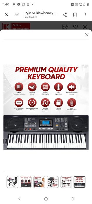 Pianino keyboard PYLE jak nowy polecam