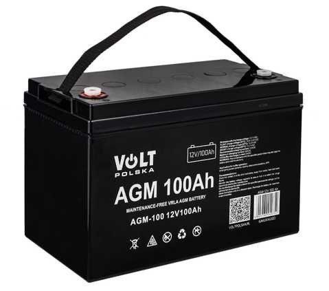 Акумуляторна батарея Volt Polska AGM 12V 100Ah Акумулятори для ДБЖ ИБП