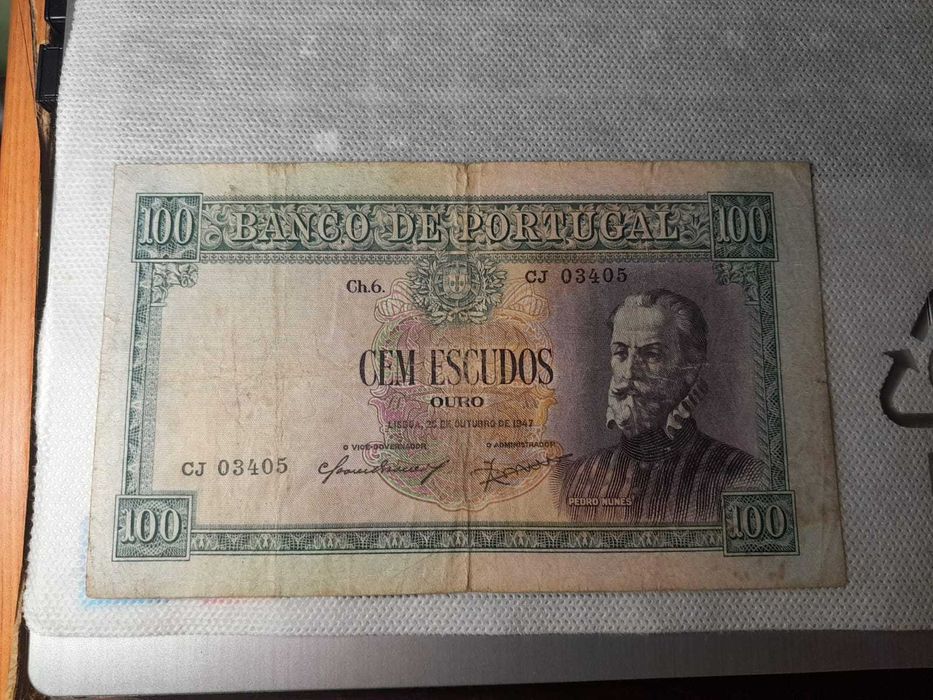 Nota de Cem Escudos 1947 e de 1961