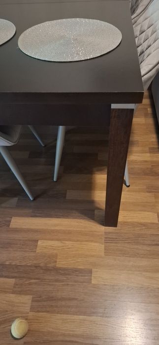 Drewniany stół rozkładany drewno naturalne duży brązowy