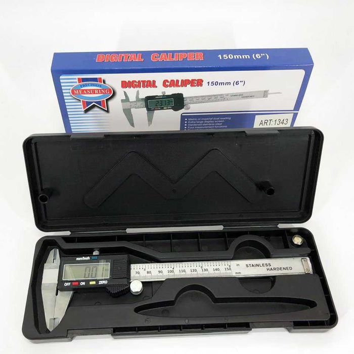 Штангенциркуль в кейсі, електронний з lcd мікрометр у кейсі digital