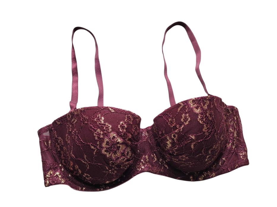 Bordowy stanik biustonosz 75B H&M bielizna damska