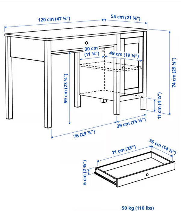 Biurko HEMNES Ikea