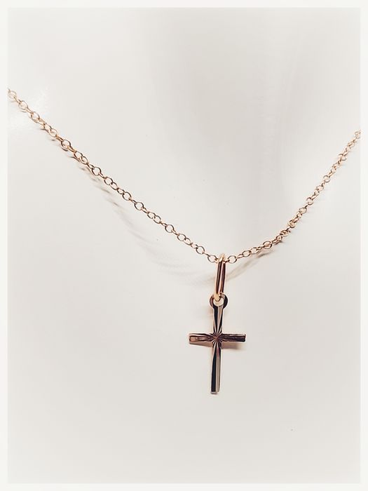 Delikatny Złoty Łańcuszek 585 14k Chrzest Chłopczyk