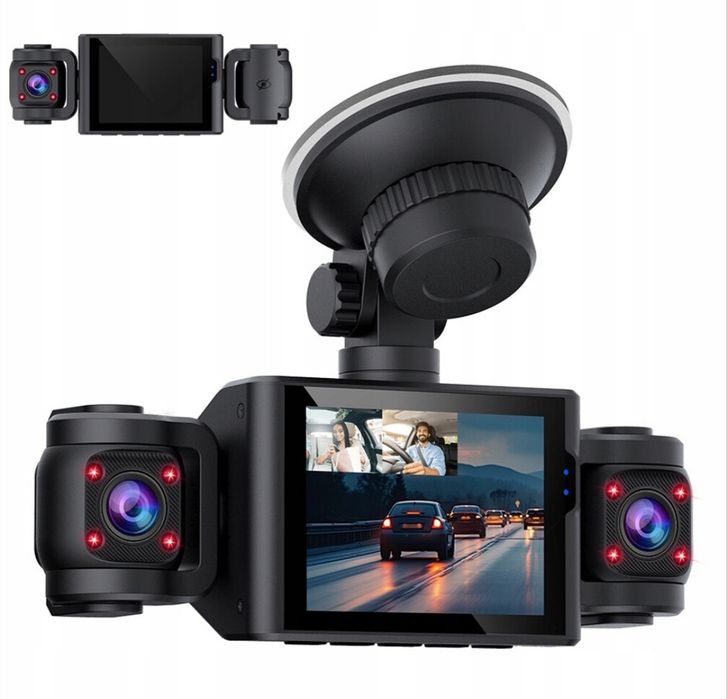 Kamera samochodowa 360° 4x Full HD 1080P G-Sensor IR Noc Parkowanie PL