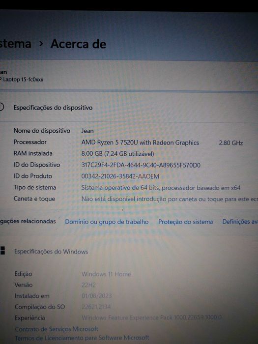 Notebook HP na caixa