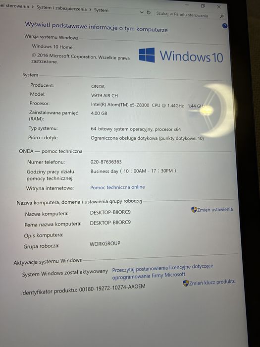 Tablet Onda V919 Dual os Android i windows  Delphi