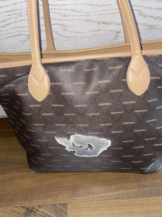 Torebka torba Valentino shopperka na ramię monogram z wadą duża