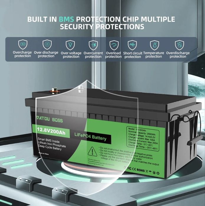 Datou Boss 200ah, 100ah, Lifepo4 200ah, акумулятор літій-залізо-фосфат